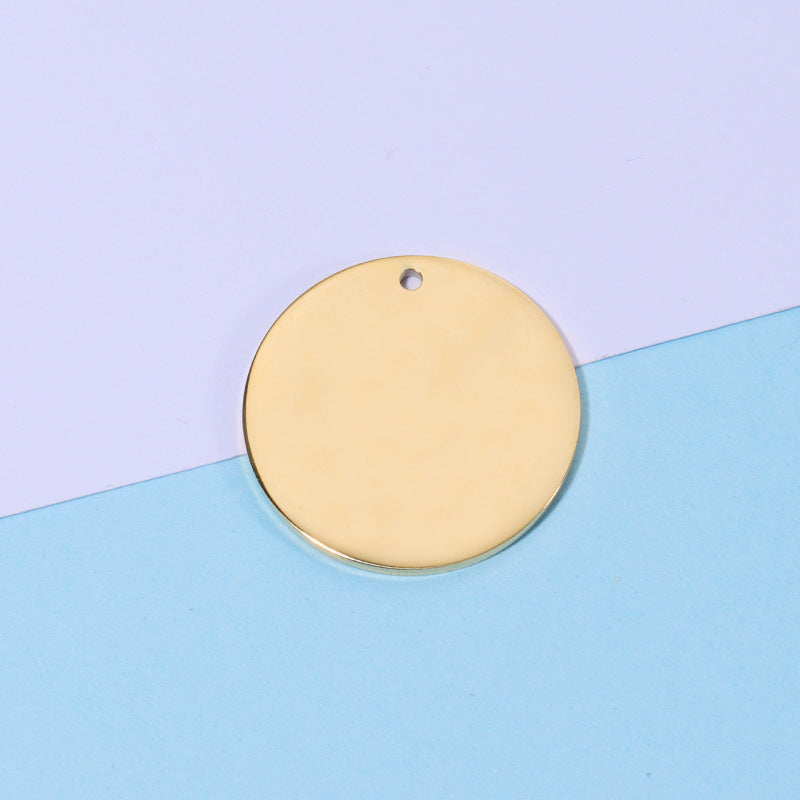 Laser Engraved Charm | Disc Shape | Gold (charm only)
