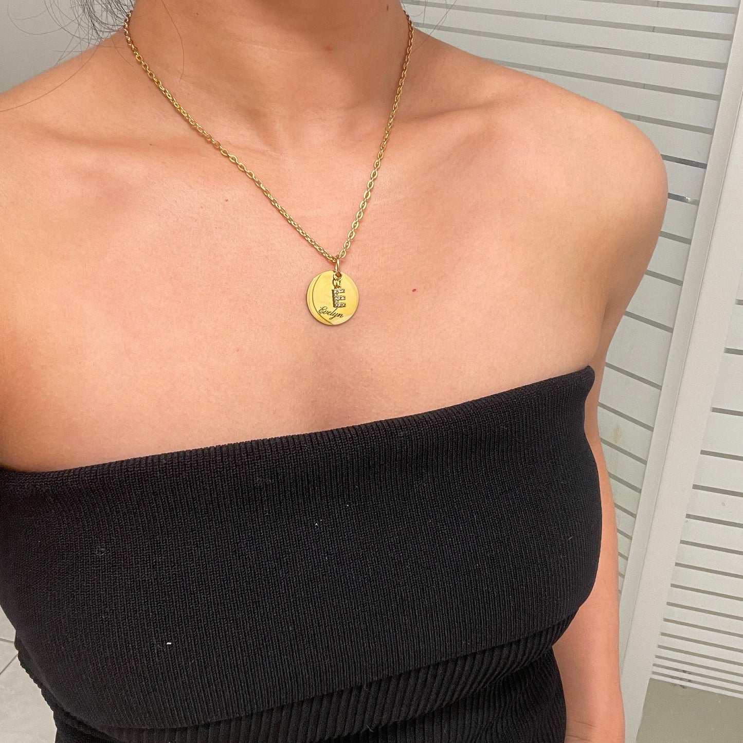 Laser Engraved Charm with Initial | Disc | Gold (charms only)