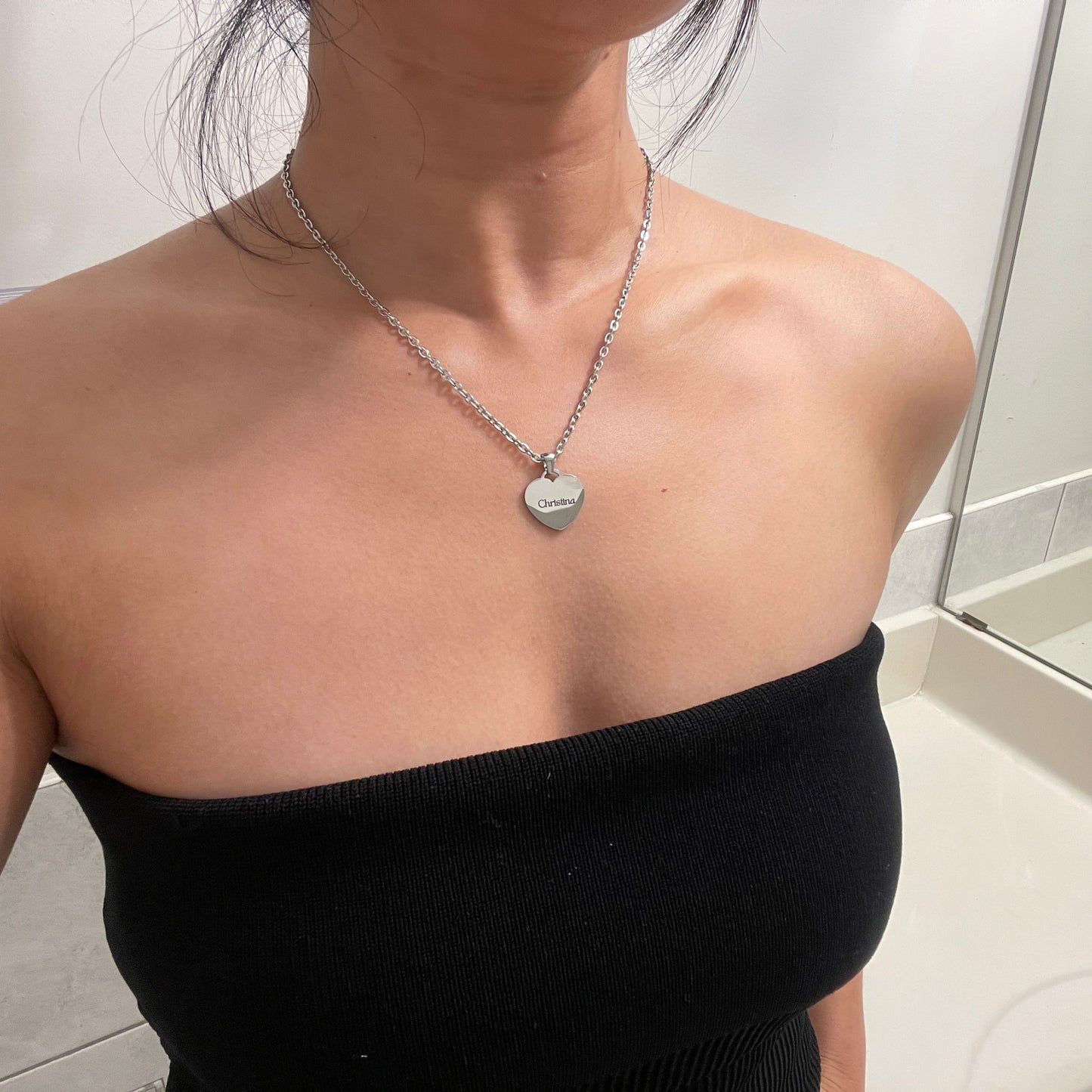 Laser Engraved Charm | Heart Shape | Silver (charm only)