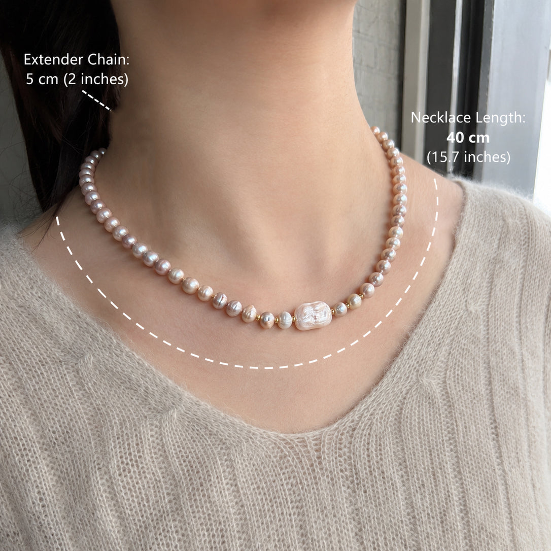 Purple Freshwater Pearl Necklace
