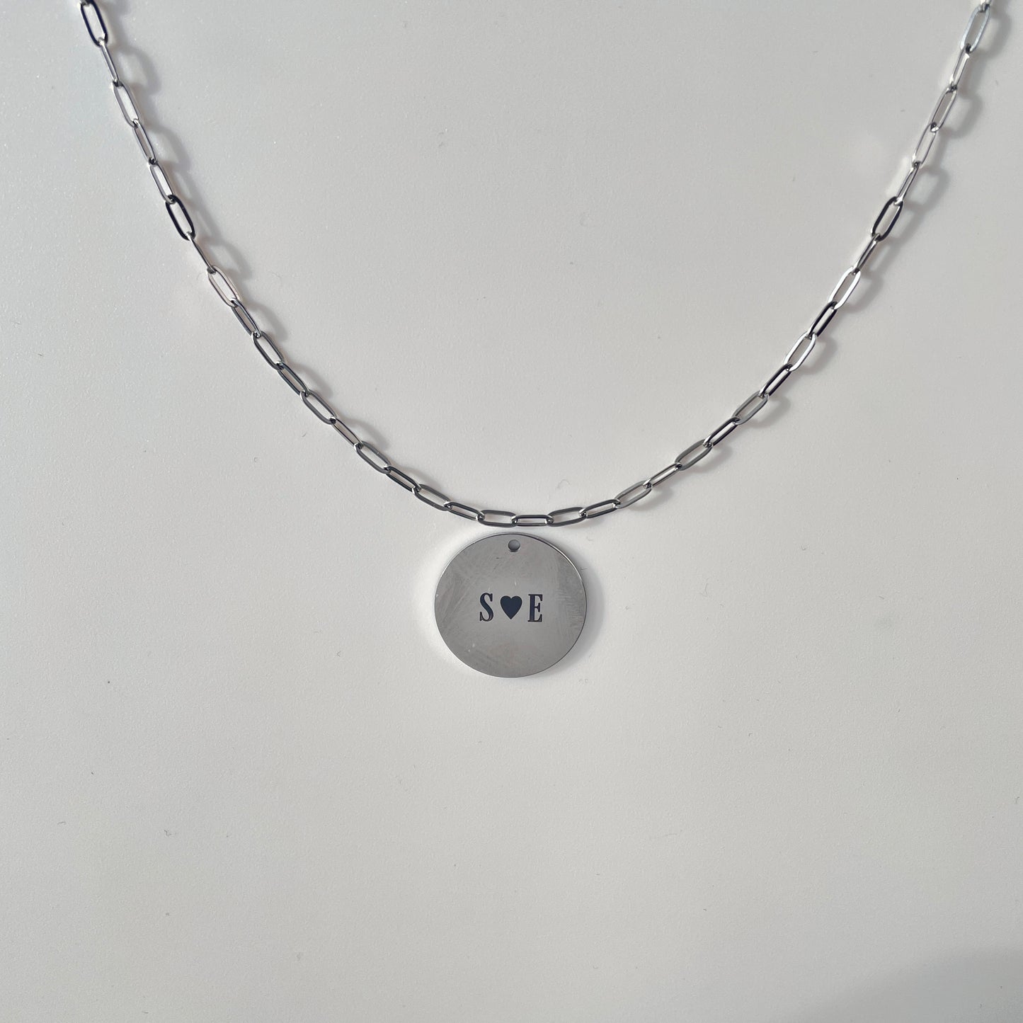 Laser Engraved Necklace | Paper Clip Chain (Small) | Silver