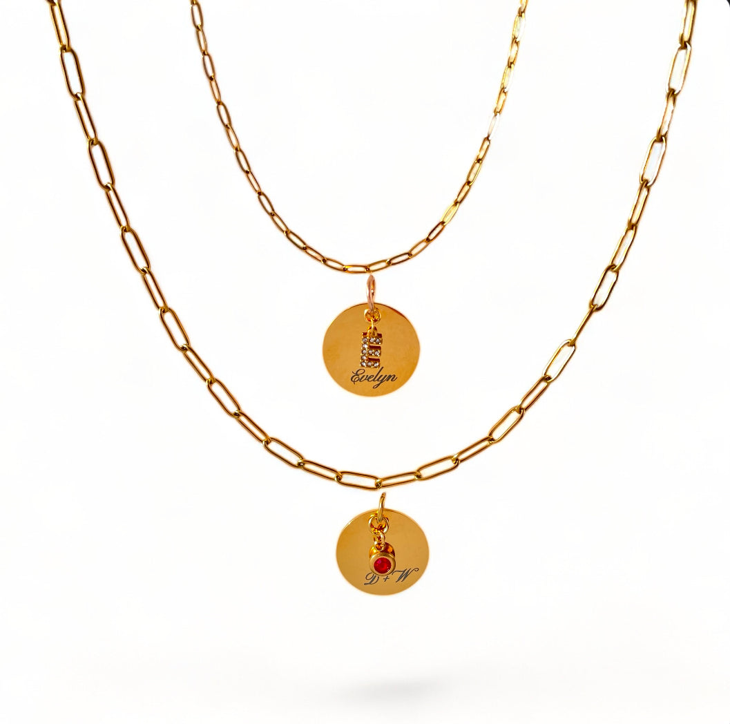 Laser Engraved Necklace | Paper Clip Chain (Big) | Gold