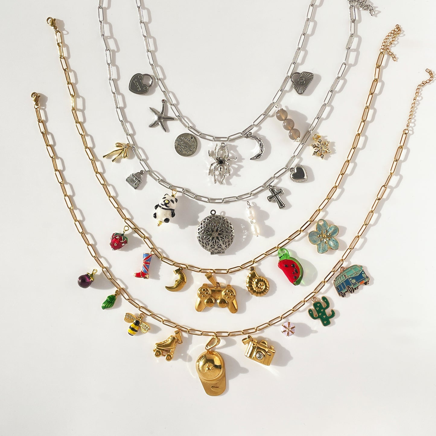 Build Your Own Custom Charm Necklace | Paper Clip Chain (big)