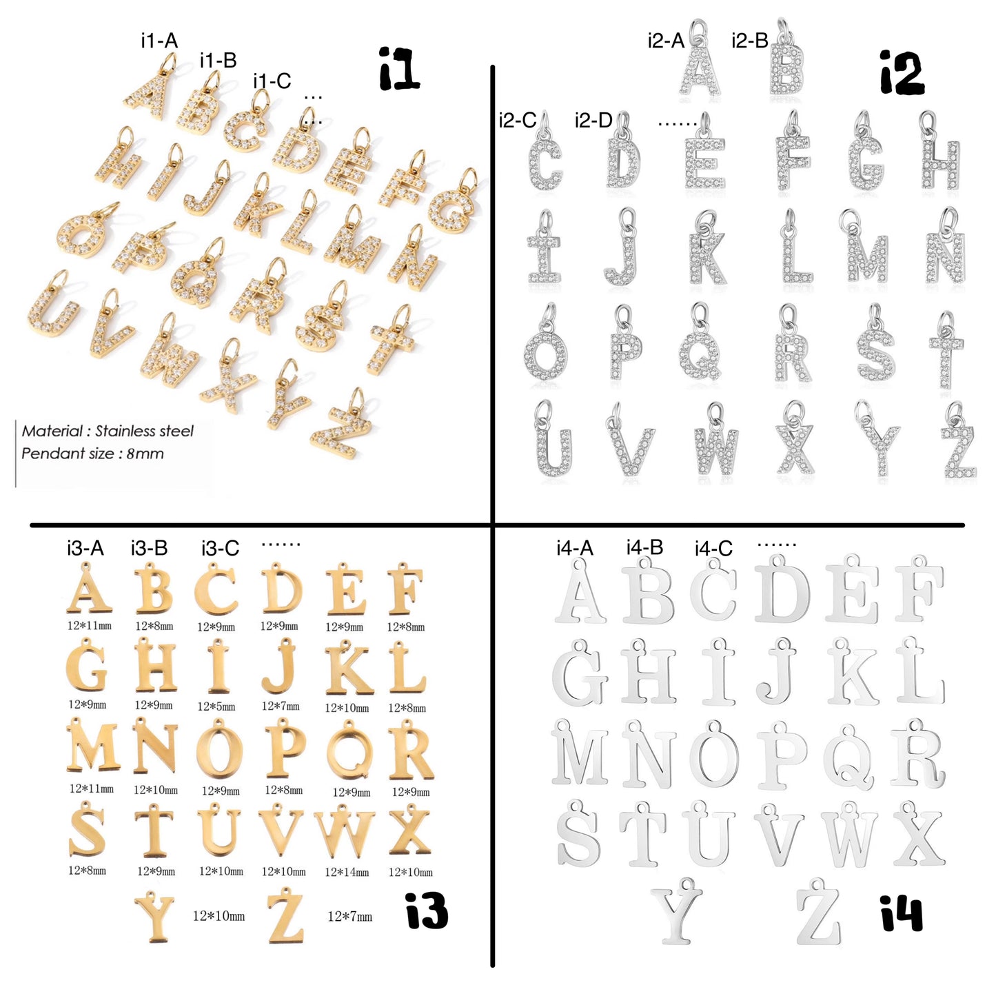 Build Your Own Custom Charm Necklace | Link Chain with Rounded Rectangle Clasp | Gold