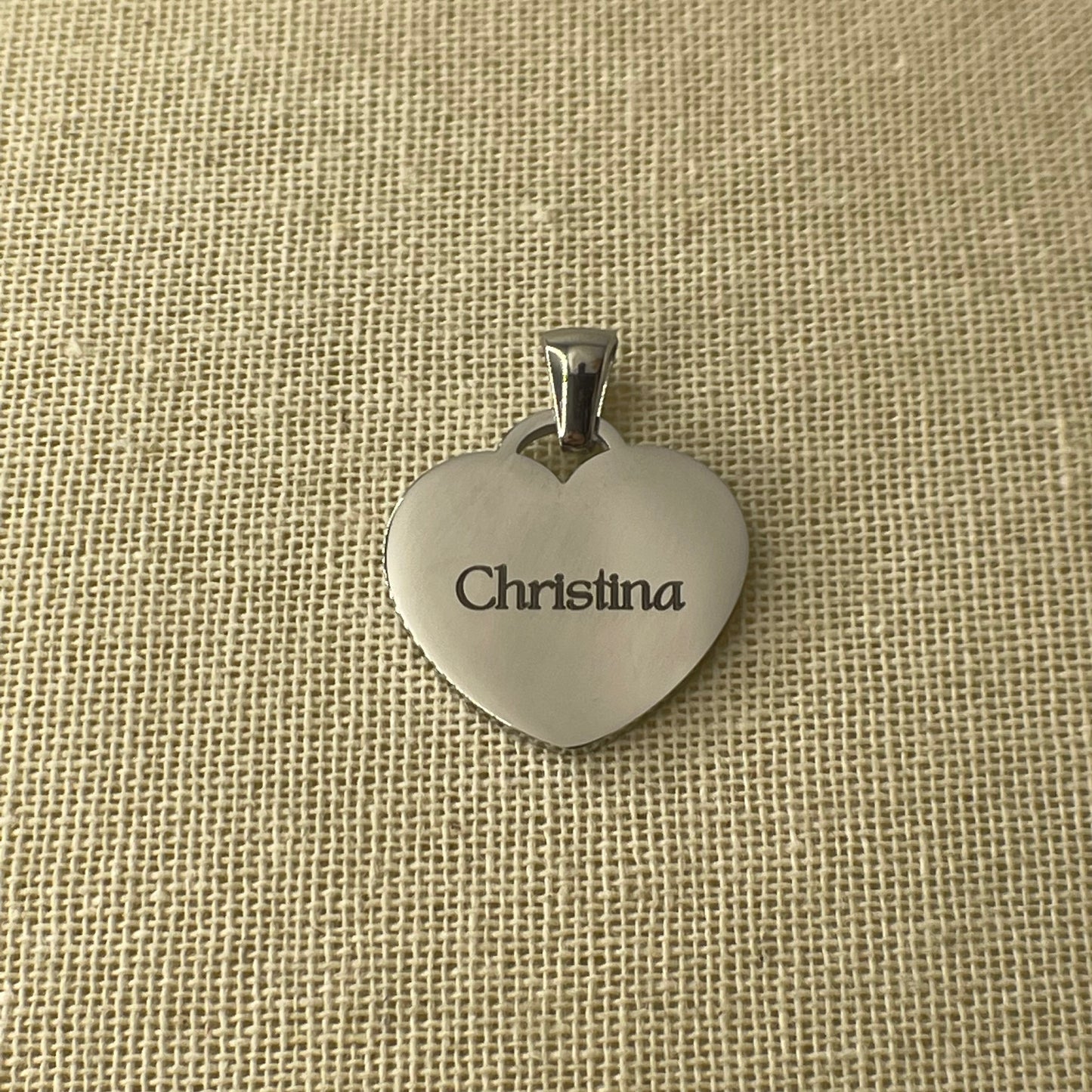Laser Engraved Charm | Heart Shape | Silver (charm only)