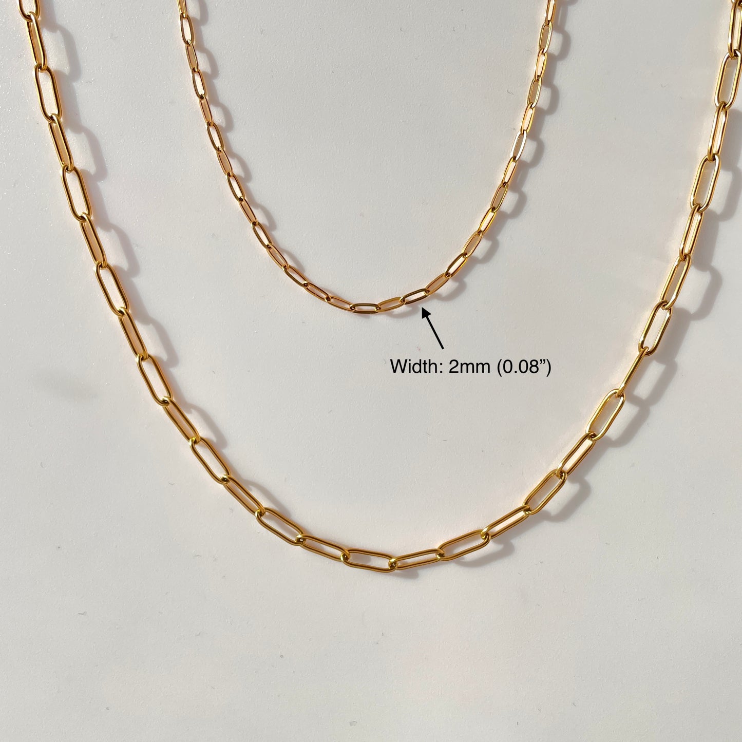 Build Your Own Custom Charm Necklace | Paper Clip Chain (small, Gold)