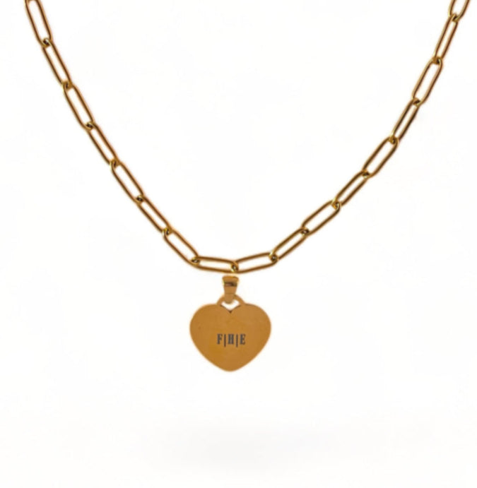 Laser Engraved Necklace | Paper Clip Chain (Big) | Gold
