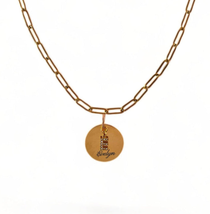 Laser Engraved Necklace | Paper Clip Chain (Big) | Gold