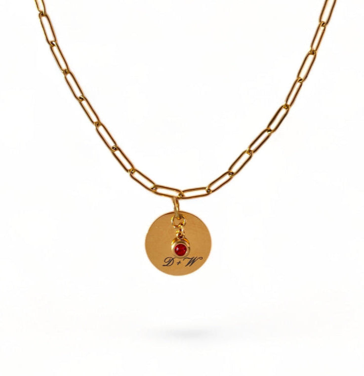 Laser Engraved Necklace | Paper Clip Chain (Big) | Gold