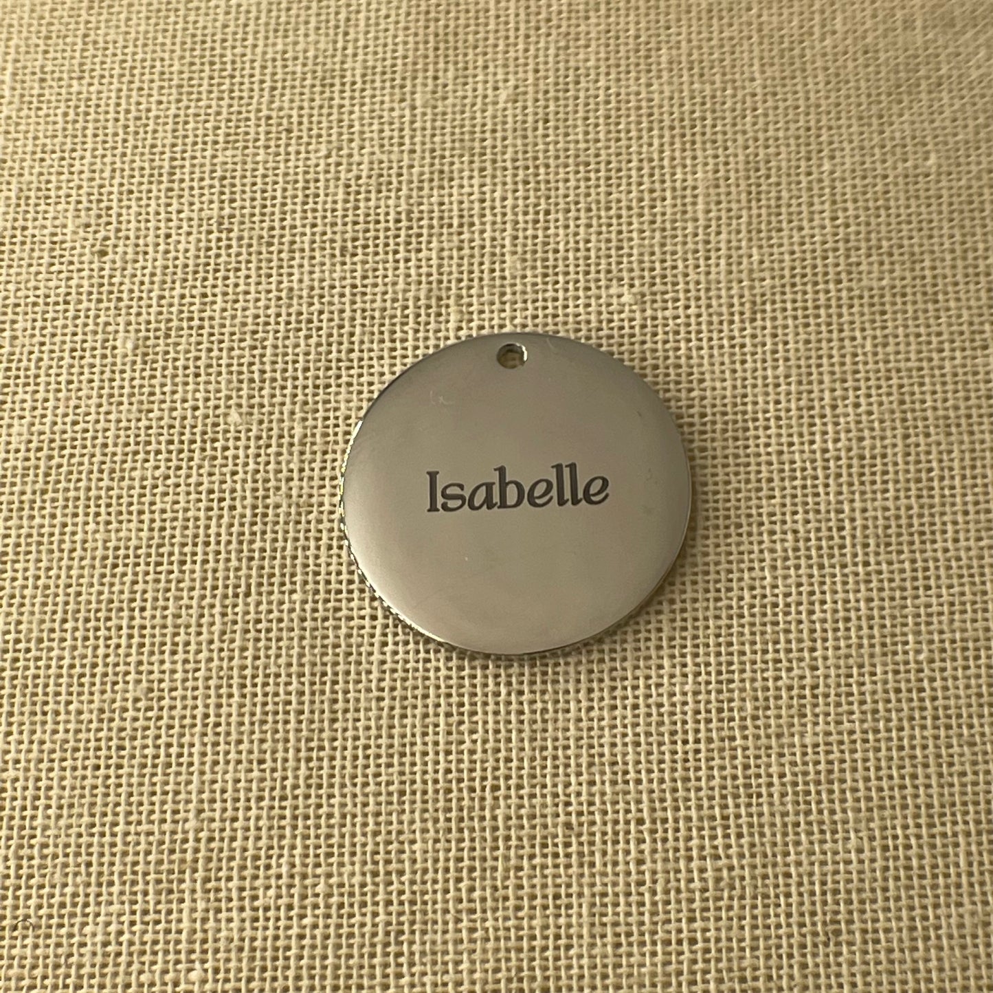 Laser Engraved Charm | Disc Shape | Silver (charm only)