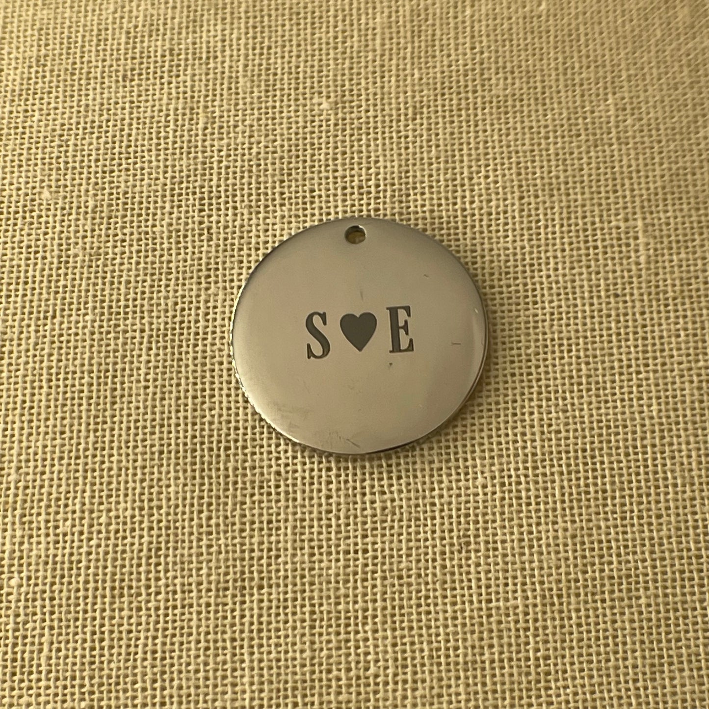 Laser Engraved Charm | Disc Shape | Silver (charm only)