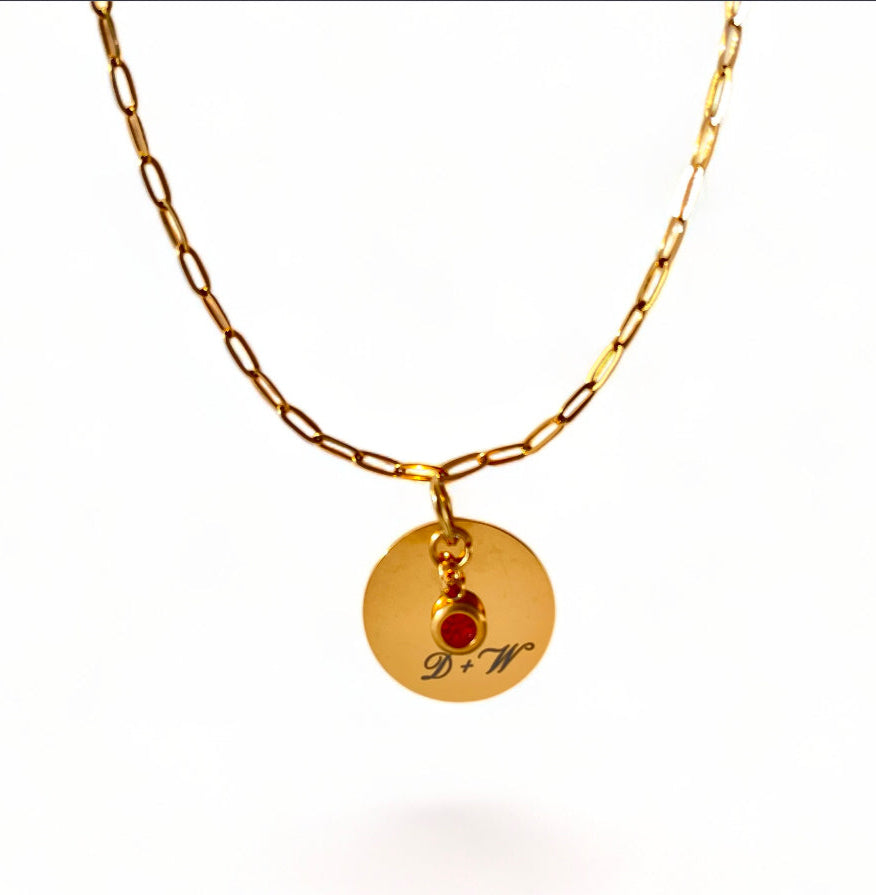 Laser Engraved Necklace | Paper Clip Chain (Small) | Gold