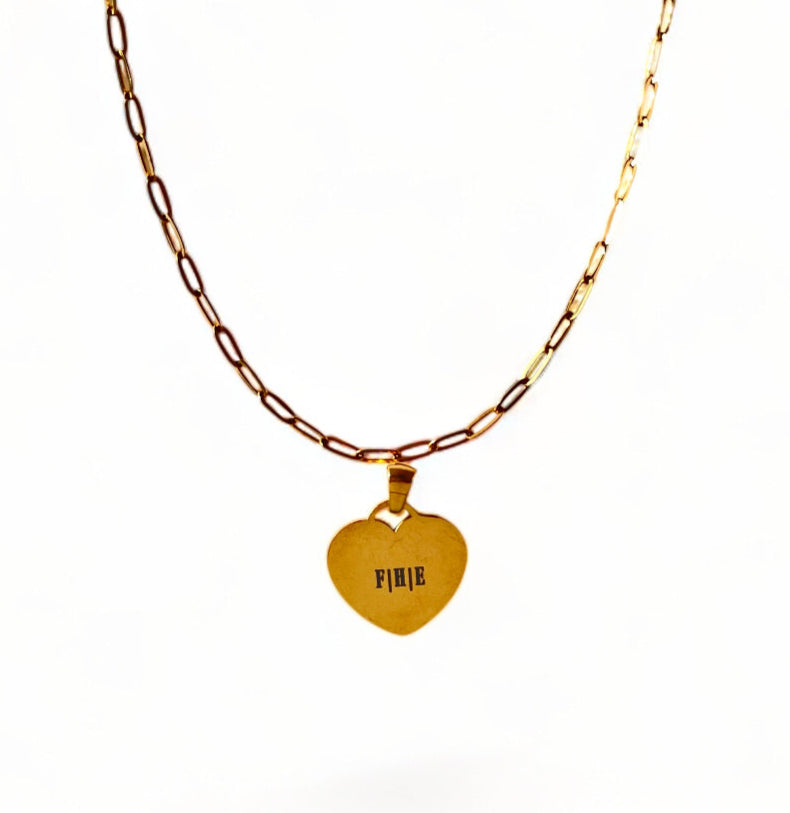 Laser Engraved Necklace | Paper Clip Chain (Small) | Gold
