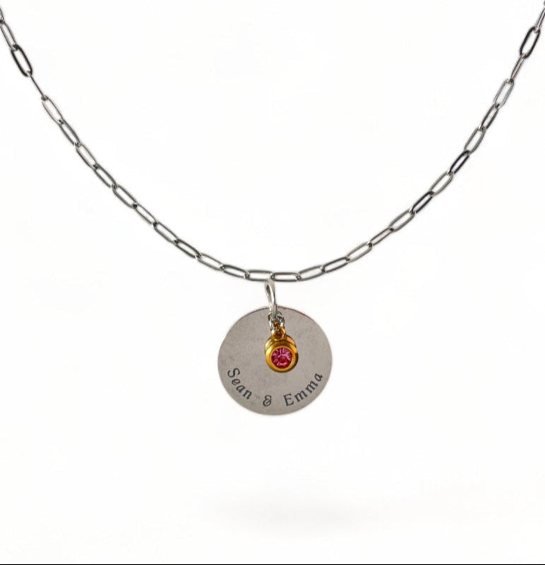 Laser Engraved Necklace | Paper Clip Chain (Small) | Silver