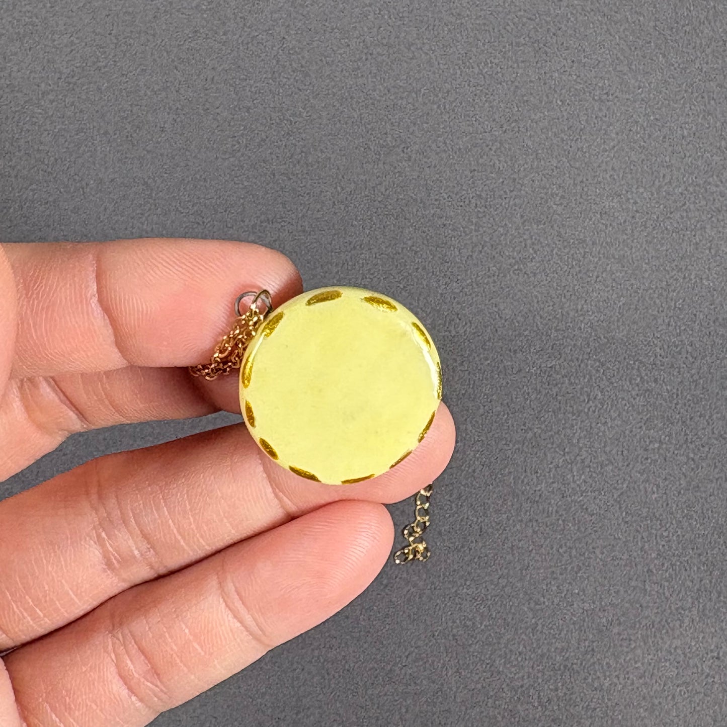 Handmade ceramic necklace, Evil Eye ceramic pendant series, natural boho style, rustic nature-inspired design.