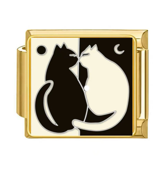 Cat black and white - Gold