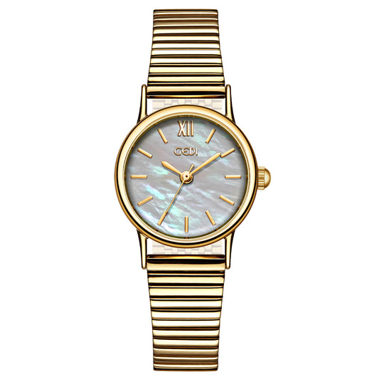 Vintage Mother-of-Pearl Inspired Dial Gold Watch