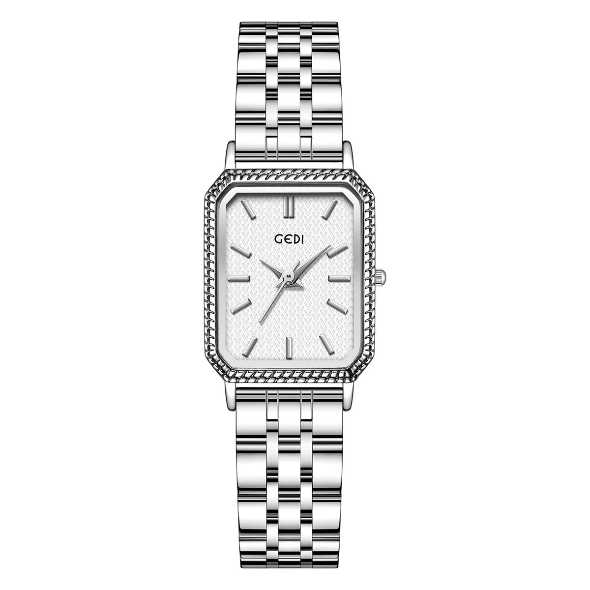 Vintage Rectangle Women’s Watch – Stainless Steel Bracelet, 3ATM Water Resistant Quartz Wristwatch