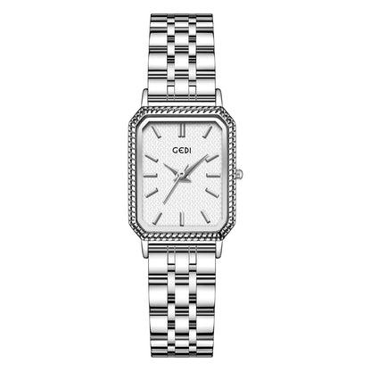 Vintage Rectangle Women’s Watch – Stainless Steel Bracelet, 3ATM Water Resistant Quartz Wristwatch