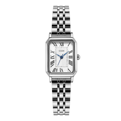 Vintage Rectangle Women’s Watch – Stainless Steel Bracelet, 3ATM Water Resistant Quartz Wristwatch