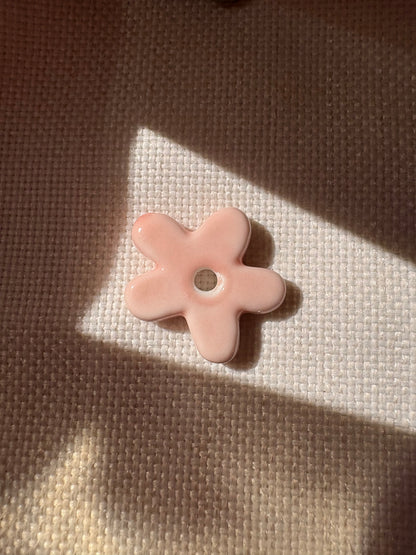 Handmade Ceramic Hoop Earrings | Interchangeable Flower & Donut Charms | Lightweight Hypoallergenic 304 Stainless Steel Gold Plated Hoops | Mix & Match Gift for Her