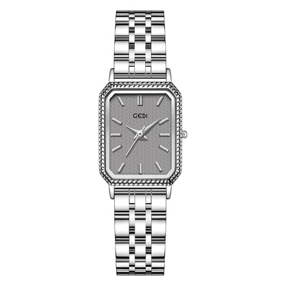 Vintage Rectangle Women’s Watch – Stainless Steel Bracelet, 3ATM Water Resistant Quartz Wristwatch