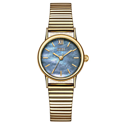 Vintage Mother-of-Pearl Inspired Dial Gold Watch