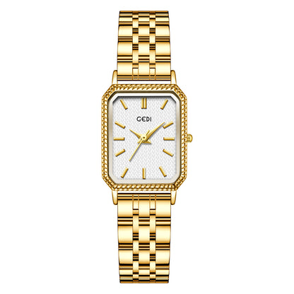 Vintage Rectangle Women’s Watch – Stainless Steel Bracelet, 3ATM Water Resistant Quartz Wristwatch