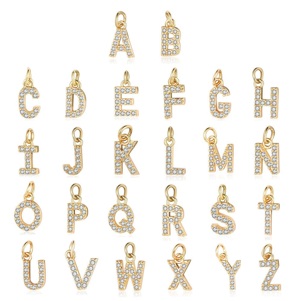 A - Z Initials with cubic zirconia
