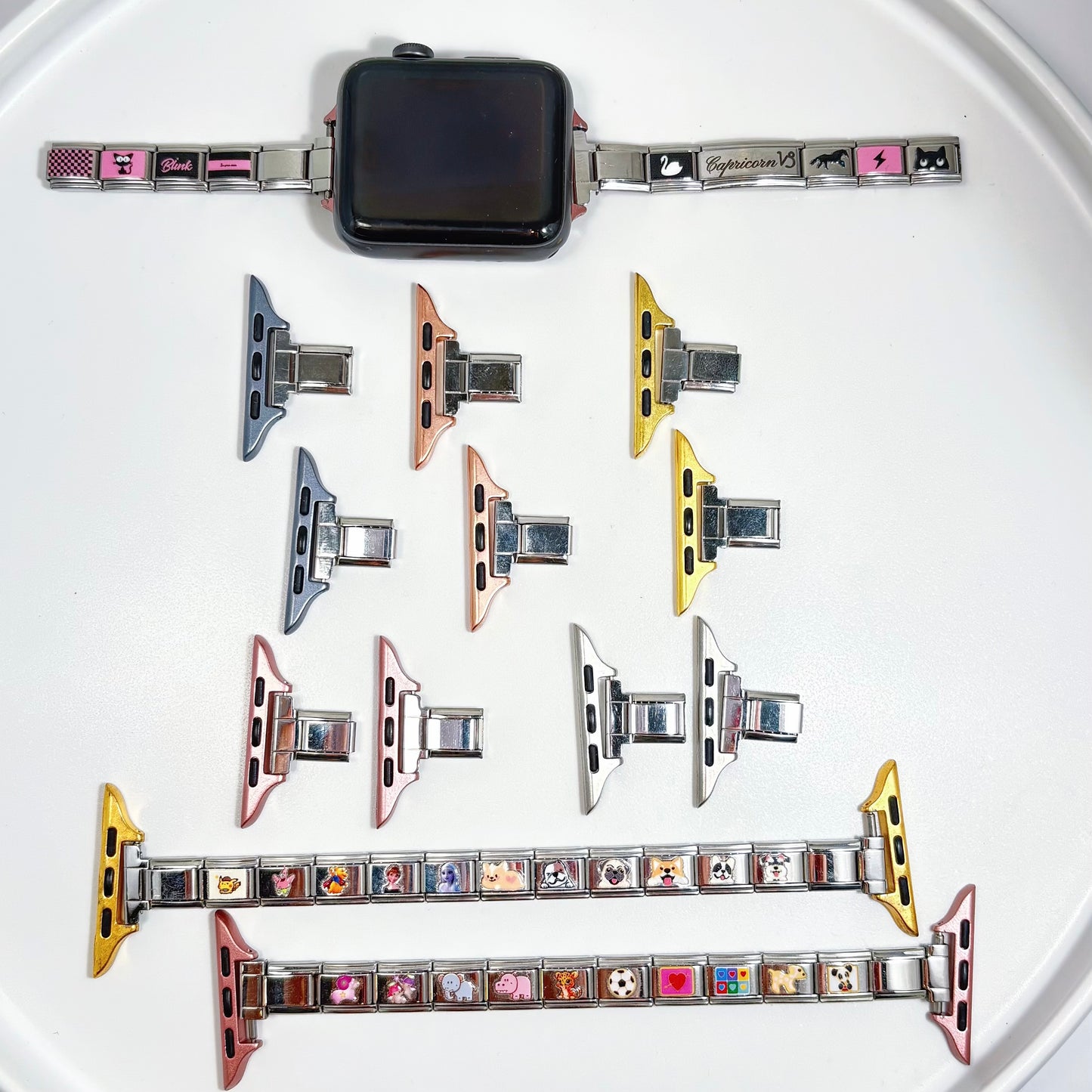 A - Stainless Steel Connector for Use with Apple Watch Custom Watch Band