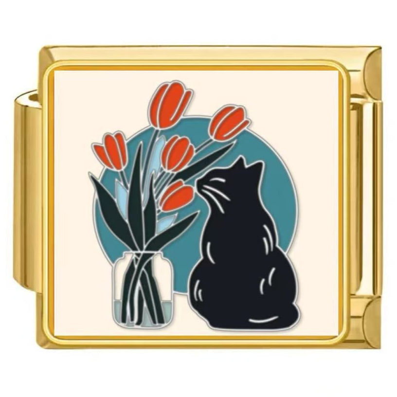 Cat and Tulip