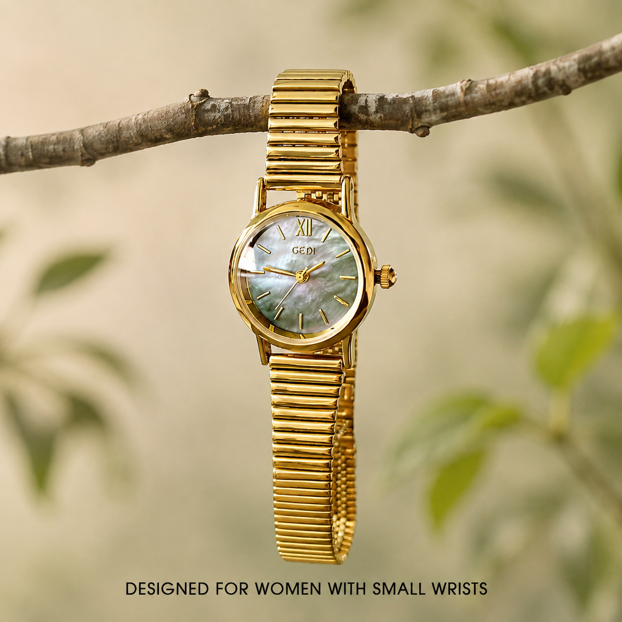Vintage Mother-of-Pearl Inspired Dial Gold Watch