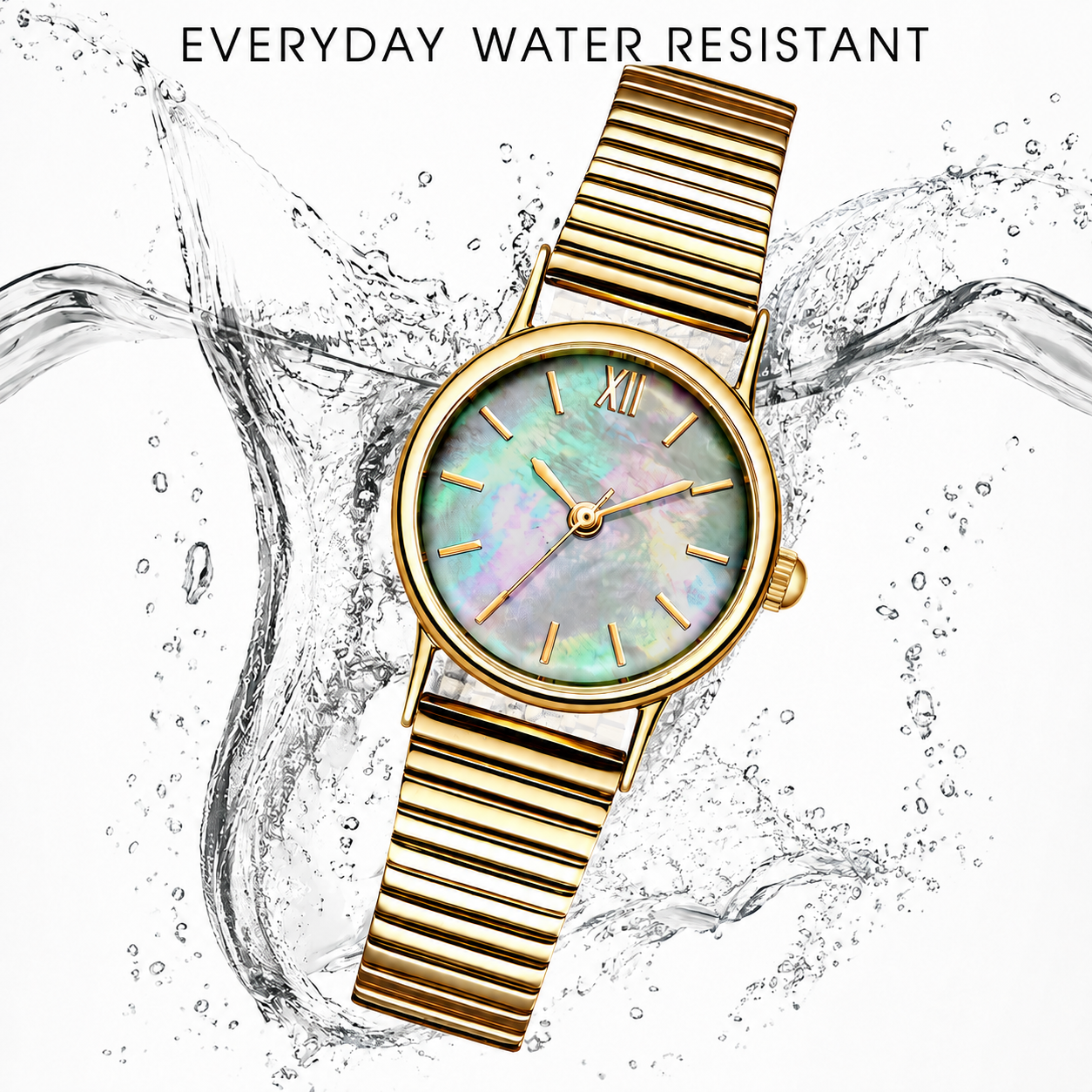 Vintage Mother-of-Pearl Inspired Dial Gold Watch