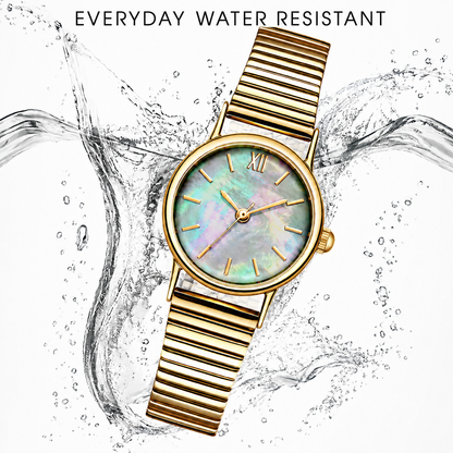 Vintage Mother-of-Pearl Inspired Dial Gold Watch