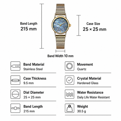 Vintage Mother-of-Pearl Inspired Dial Gold Watch