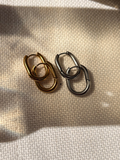 Handmade Ceramic Hoop Earrings | Interchangeable Flower & Donut Charms | Lightweight Hypoallergenic 304 Stainless Steel Gold Plated Hoops | Mix & Match Gift for Her