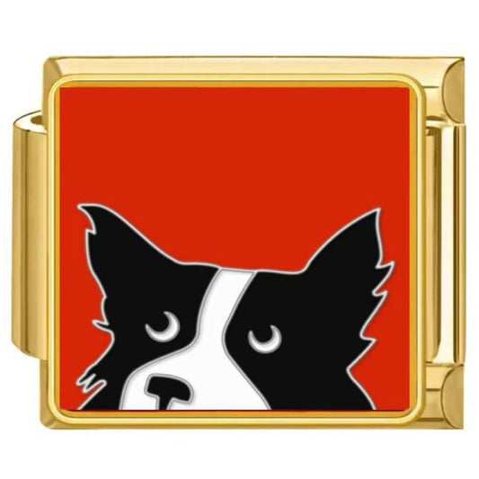 Dog on Red - Gold