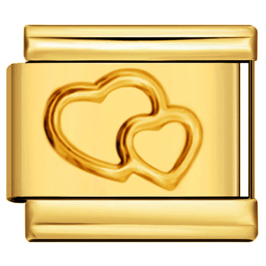 Double Heart - gold