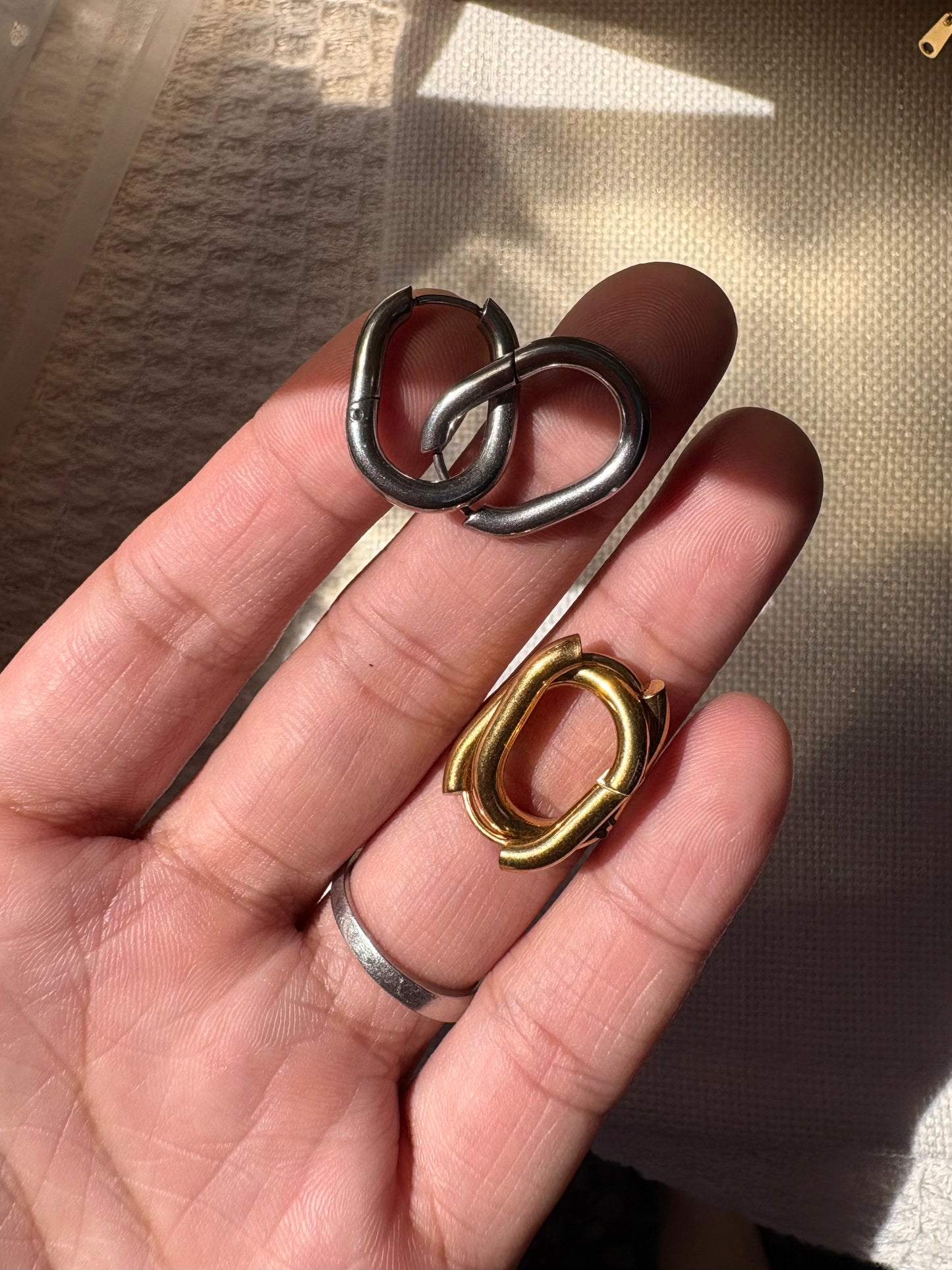Handmade Ceramic Hoop Earrings | Interchangeable Flower & Donut Charms | Lightweight Hypoallergenic 304 Stainless Steel Gold Plated Hoops | Mix & Match Gift for Her