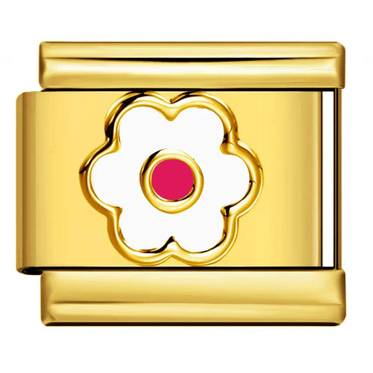 Flower 03 Gold white