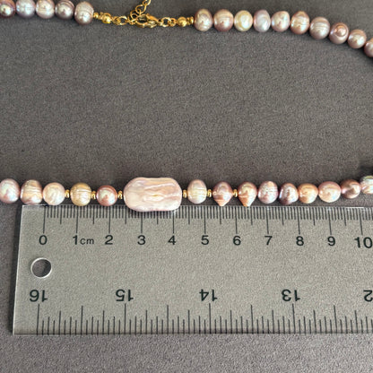 Purple Freshwater Pearl Necklace