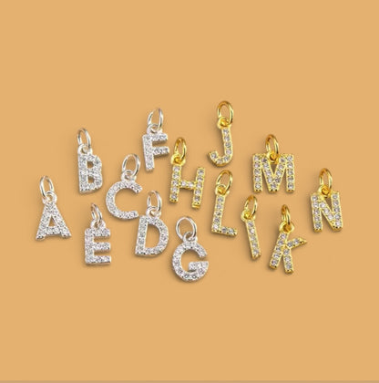 A - Z Initials with cubic zirconia