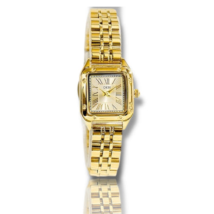 Classic Square  Unisex Watch  – Titanium Steel Gold Plated | Waterproof 3ATM | Fade-Resistant | Elegant Vintage Style