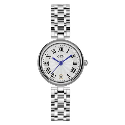 Elegant Round Dial Watch – Stainless Steel Bracelet | Roman Index | Water Resistant 3ATM | Anti-Fade