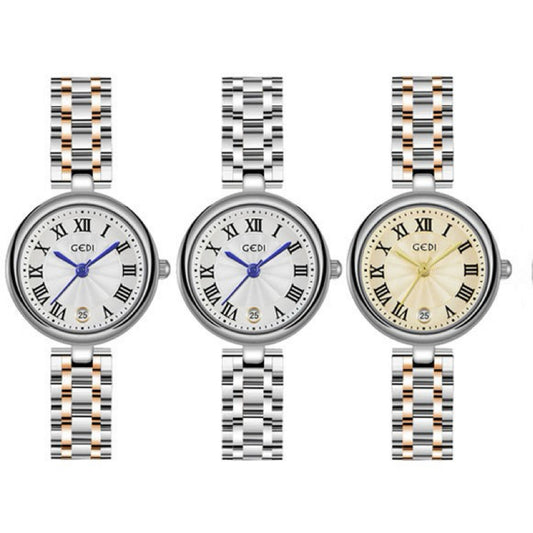 Elegant Round Dial Watch – Stainless Steel Bracelet | Roman Index | Water Resistant 3ATM | Anti-Fade