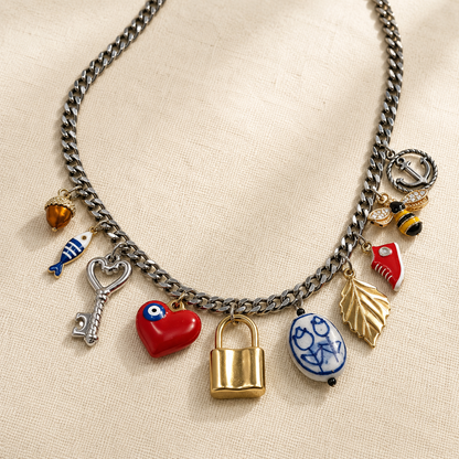 Build Your Own Custom Charm Necklace | Cuban Chain (Silver)