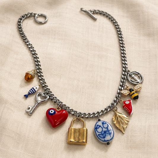 Build Your Own Custom Charm Necklace | Cuban Chain (Silver)