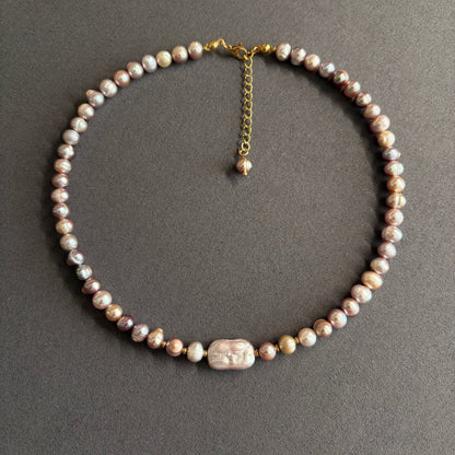 Purple Freshwater Pearl Necklace