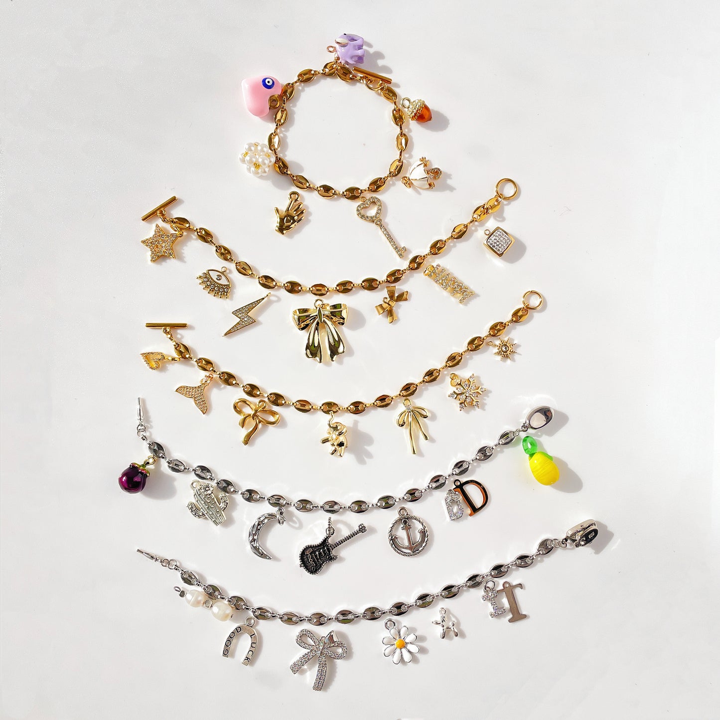 Build Your Own Custom Charm Bracelet | Pig Nose Chain