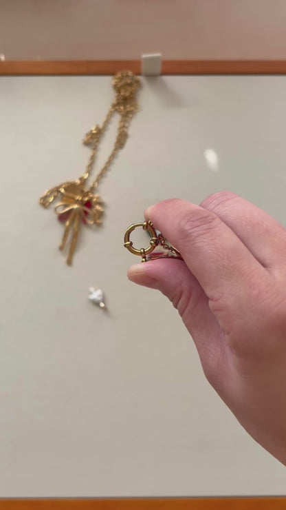 Build Your Own Custom Charm Necklace | Link Chain with Rounded Rectangle Clasp | Gold